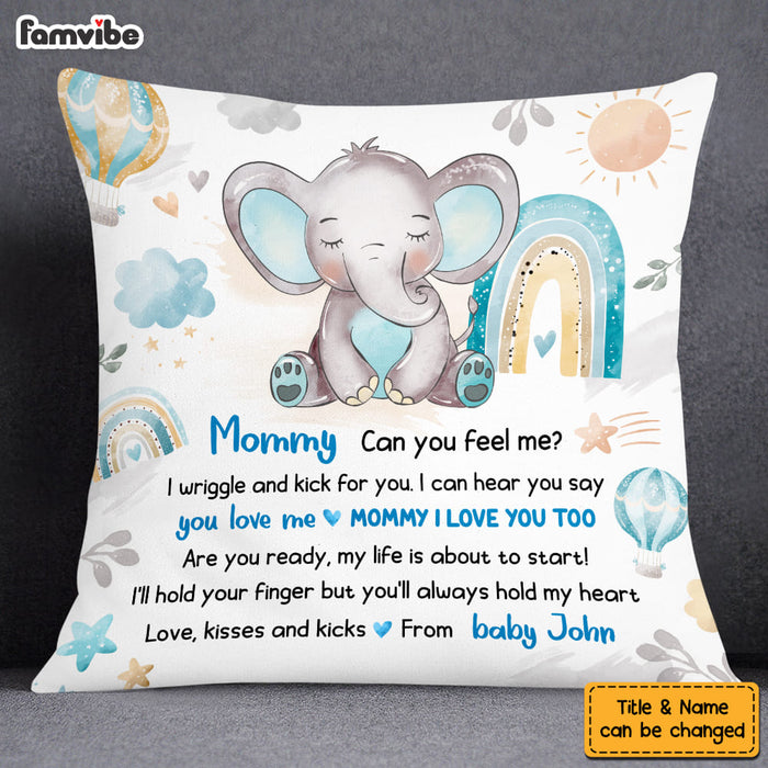 Personalized Gift For Daughter Elephant Expecting Mom Love Kisses and Kicks Pillow 26757 1