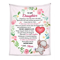 Personalized Gift For Daughter Pregnancy Elephant Baby Shower Expecting Mom Blanket 26760 thumb 1