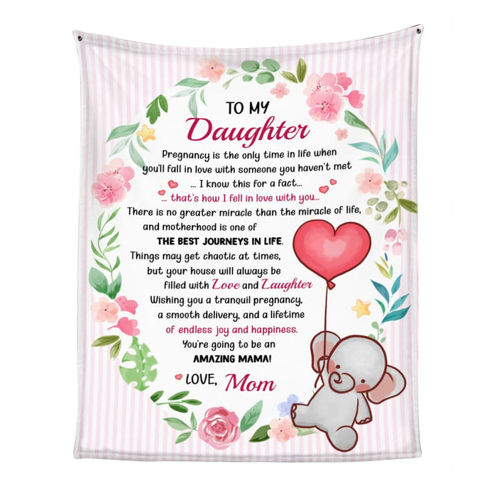 Personalized Gift For Daughter Pregnancy Elephant Baby Shower Expecting Mom Blanket 26760 1