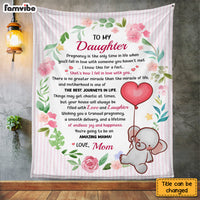 Personalized Gift For Daughter Pregnancy Elephant Baby Shower Expecting Mom Blanket 26760 thumb 1