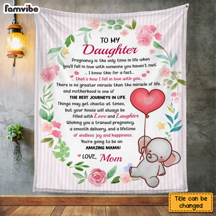 Personalized Gift For Daughter Pregnancy Elephant Baby Shower Expecting Mom Blanket 26760 1
