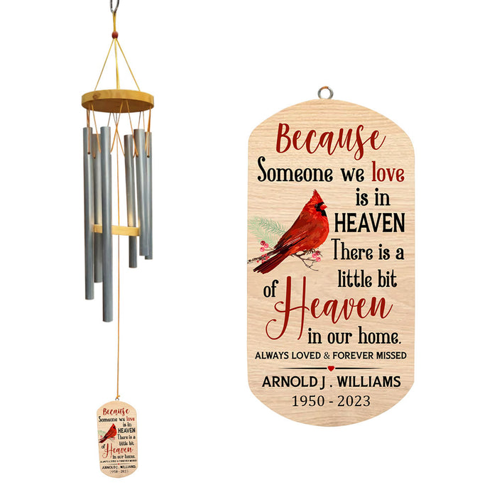 Personalized Memorial Gift  Always Loved And Forever Missed Cardinal Wind Chimes 26762 1