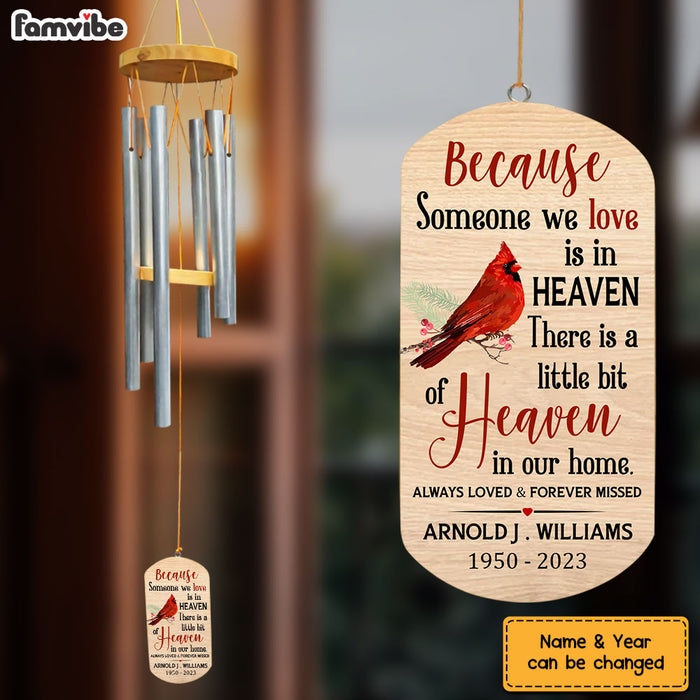 Personalized Memorial Gift  Always Loved And Forever Missed Cardinal Wind Chimes 26762 1