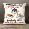 Personalized Dog Steal Couch French Chien Pillow AP1311 81O58 (Insert Included) 1