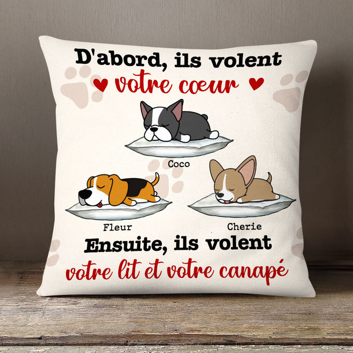 Personalized Dog Steal Couch French Chien Pillow AP1311 81O58 (Insert Included) 1