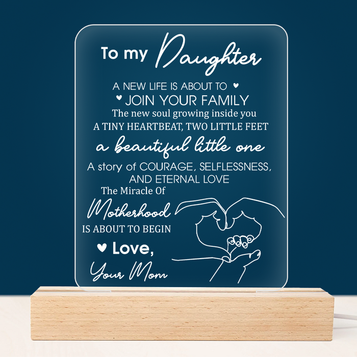 Personalized Gift For Daughter Expecting Mom Baby Plaque LED Lamp Night Light 26766 1