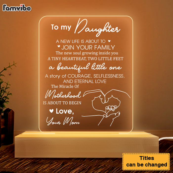Personalized Gift For Daughter Expecting Mom Baby Plaque LED Lamp Night Light 26766 1
