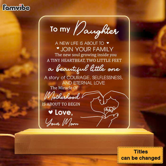 Personalized Gift For Daughter Expecting Mom Baby Plaque LED Lamp Night Light 26766 1