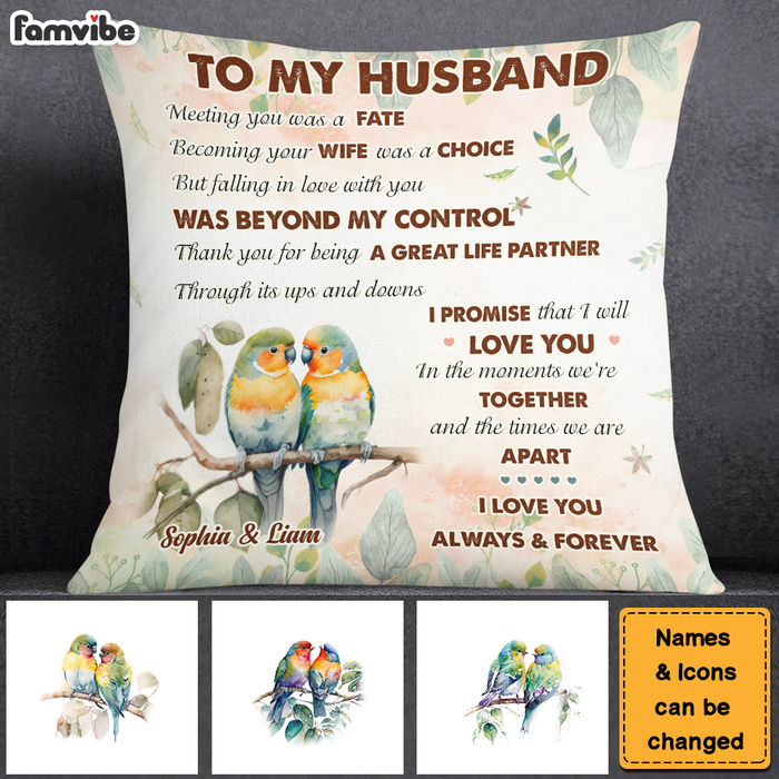 Personalized Gift For Couple Love Birds I Love You Forever And Always Pillow 26767 1