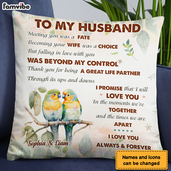 Personalized Gift For Couple Love Birds I Love You Forever And Always Pillow 26767 1