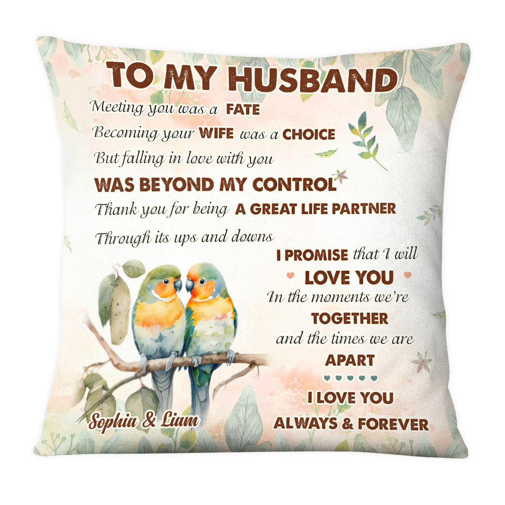Personalized Gift For Couple Love Birds I Love You Forever And Always Pillow 26767 Primary Mockup