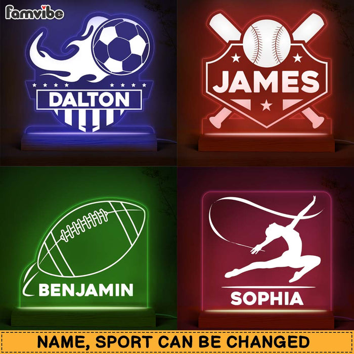 Personalized Gift For Grandkid Grandson Granddaughter Sports Plaque LED Lamp Night Light 26769 1