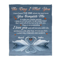 Personalized Gift For Couple The Day I Met You Blanket 26771 thumb 1