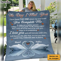Personalized Gift For Couple The Day I Met You Blanket 26771 thumb 1