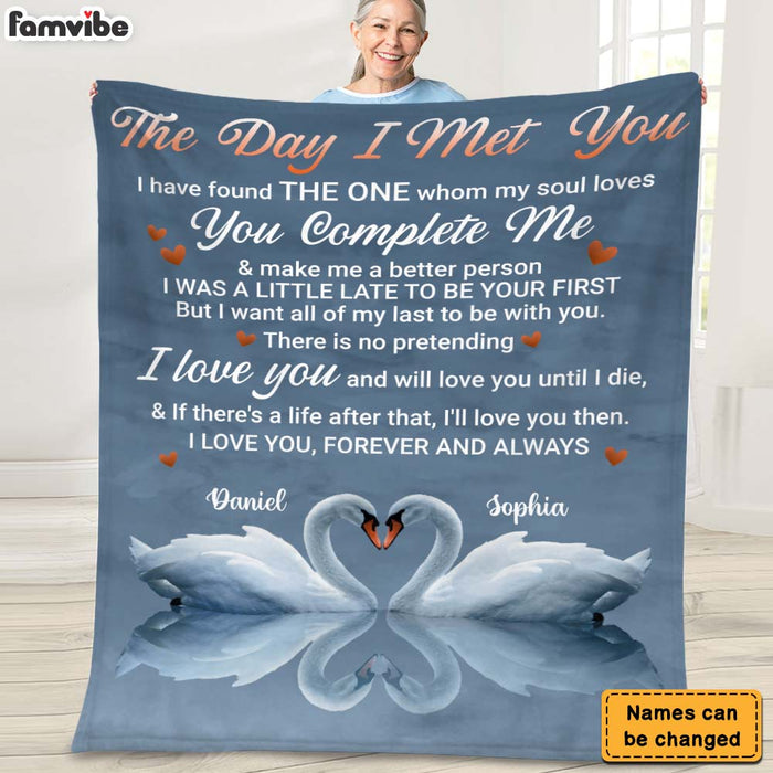 Personalized Gift For Couple The Day I Met You Blanket 26771 1