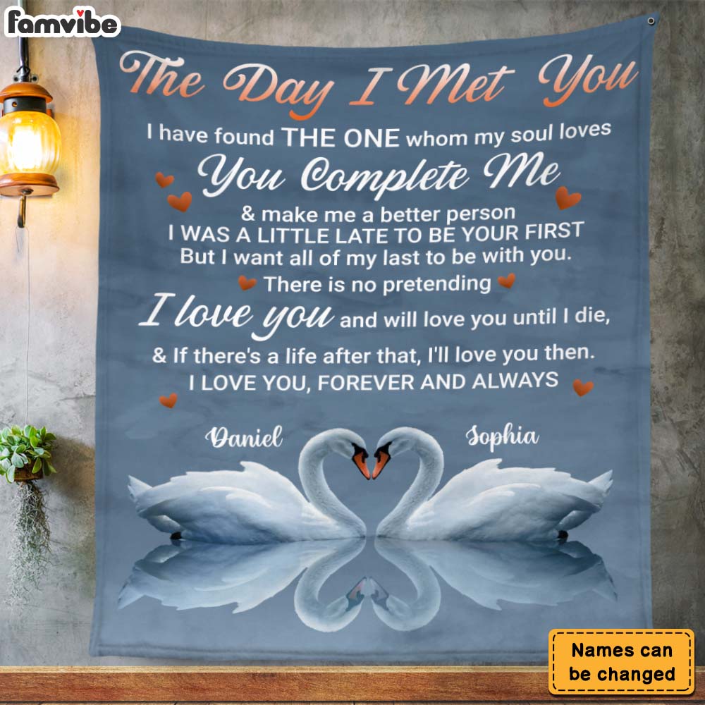 Personalized Gift For Couple The Day I Met You Blanket 26771 Primary Mockup