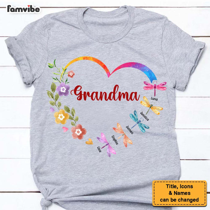 Personalized Gift For Grandma Dragonflies Heart Shirt - Hoodie - Sweatshirt 26778 1