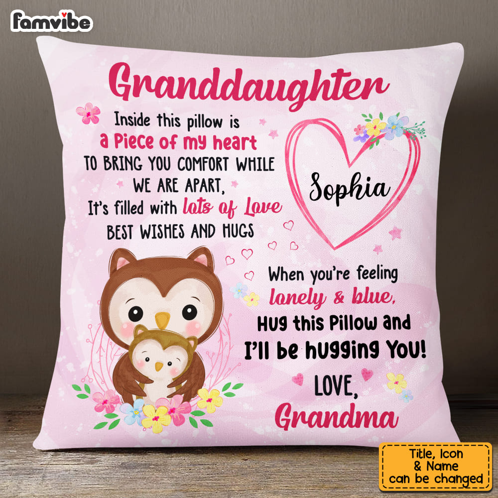 Personalized Gift For Granddaughter Animals My Love Inside This Pillow 26782 Primary Mockup