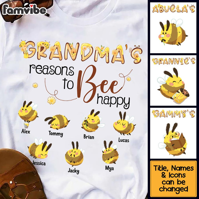 Personalized Gift For Grandma Reasons To Bee Happy Shirt - Hoodie - Sweatshirt 26783 1