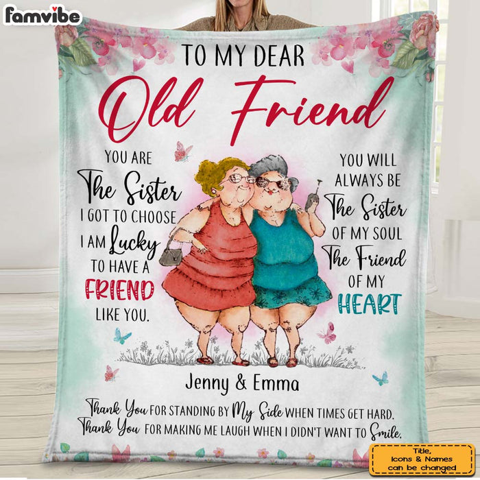 Personalized Gift For Senior Friend Old Ladies You Are The Sister I Got To Choose Blanket 26784 1