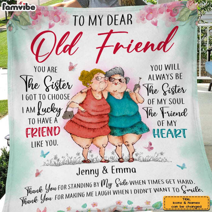 Personalized Gift For Senior Friend Old Ladies You Are The Sister I Got To Choose Blanket 26784 1