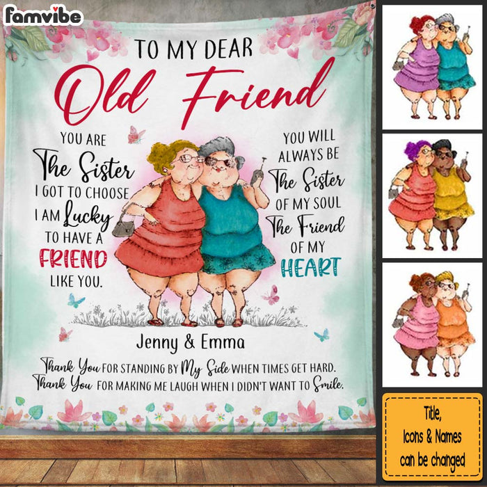 Personalized Gift For Senior Friend Old Ladies You Are The Sister I Got To Choose Blanket 26784 1