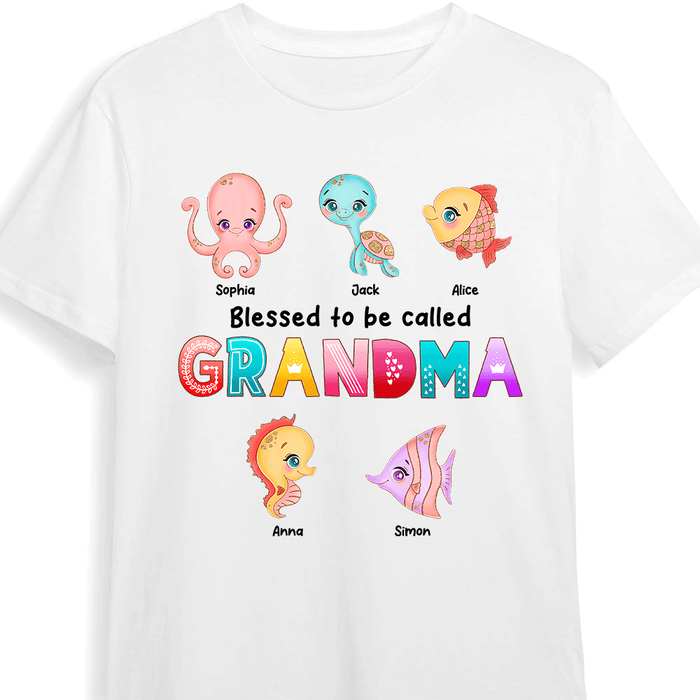 Personalized Gift Blessed To Be Called Grandma Sea Animals Shirt - Hoodie - Sweatshirt 26785 1