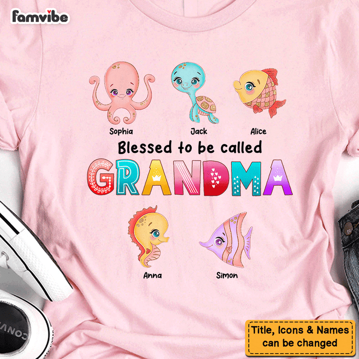 Personalized Gift Blessed To Be Called Grandma Sea Animals Shirt - Hoodie - Sweatshirt 26785 1