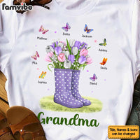 Personalized Gift For Grandma Spring Flower Rubber Boots Butterfly Shirt - Hoodie - Sweatshirt 26786 thumb 1