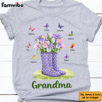 Personalized Gift For Grandma Spring Flower Rubber Boots Butterfly Shirt - Hoodie - Sweatshirt 26786 thumb 1