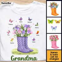 Personalized Gift For Grandma Spring Flower Rubber Boots Butterfly Shirt - Hoodie - Sweatshirt 26786 thumb 1