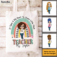 Personalized Back To School Gift For Teacher It Takes A Big Heart To Shape Little Minds Tote Bag 26788 thumb 1