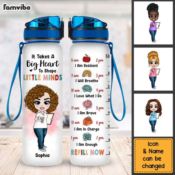 Personalized Back To School Gift For Teacher Daily Affirmations It Takes A Big Heart To Shape Little Minds Tracker Bottle 26791 1