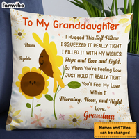 Personalized Gift For Granddaughter Sunflower Hug This Pillow 26792 thumb 1