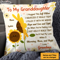 Personalized Gift For Granddaughter Sunflower Hug This Pillow 26792 thumb 1