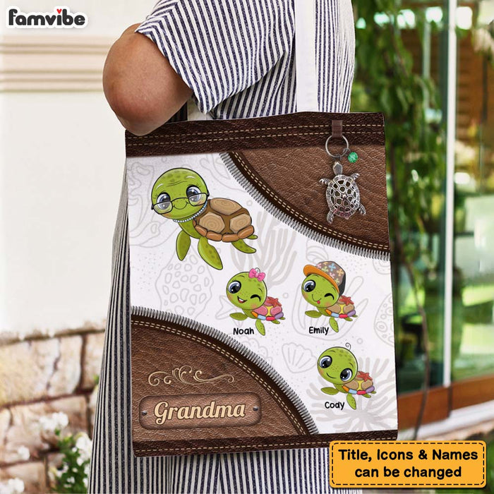 Personalized Gift For Grandma Turle Cartoon Tote Bag 26797 1