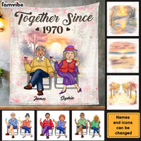 Personalized Gift For Senior Couple Husband Wife Together Since Blanket 26800 thumb 1