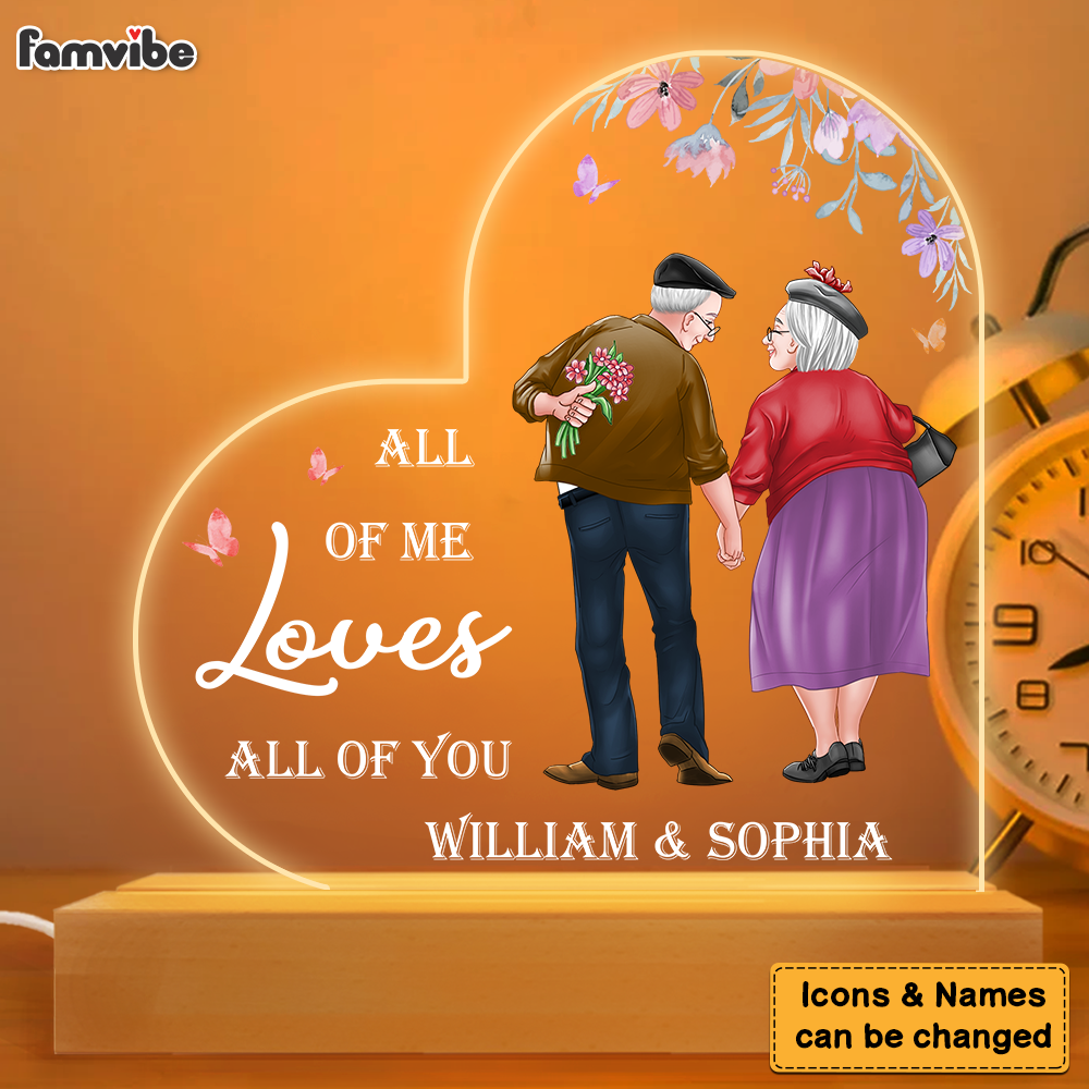 Personalized Gift For Senior Couple All Of Me Loves All Of You Plaque LED Lamp Night Light 26802 Primary Mockup