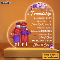 Personalized Friendship Gift For Senior Friend Old Ladies Tree Plaque LED Lamp Night Light 26803 thumb 1