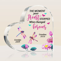 Personalized The Moment Your Heart Stopped Mine Changed Forever Memorial Acrylic Plaque 26815 thumb 1