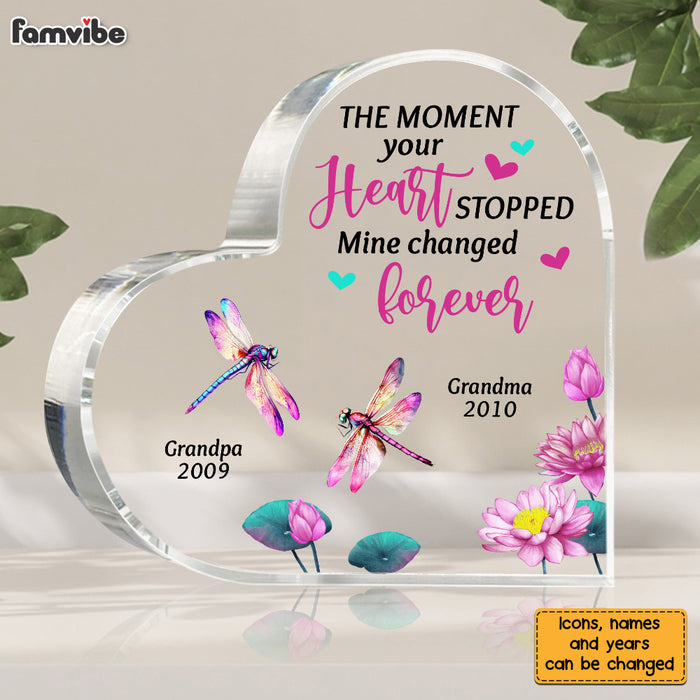 Personalized The Moment Your Heart Stopped Mine Changed Forever Memorial Acrylic Plaque 26815 1