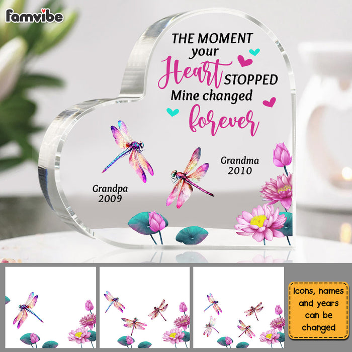Personalized The Moment Your Heart Stopped Mine Changed Forever Memorial Acrylic Plaque 26815 1