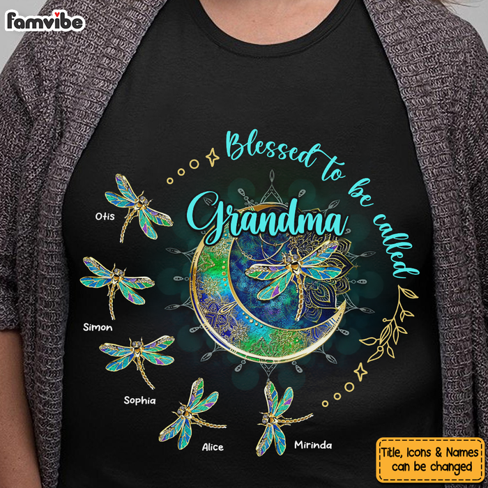 Personalized Gift For Grandma Blessed To Be Called Grandma Dragonfly Shirt - Hoodie - Sweatshirt 26817 1
