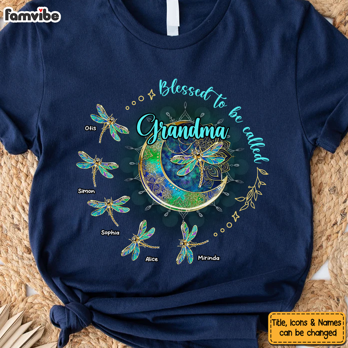 Personalized Gift For Grandma Blessed To Be Called Grandma Dragonfly Shirt - Hoodie - Sweatshirt 26817 1