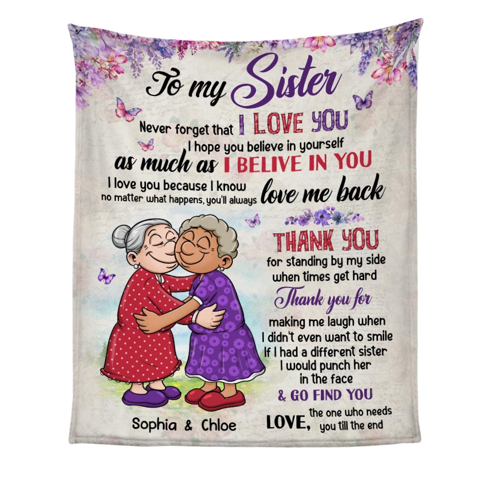 Personalized Gift for Friends Sisters Thanks For Standing By My Side When Times Hard Blanket 26821 Primary Mockup