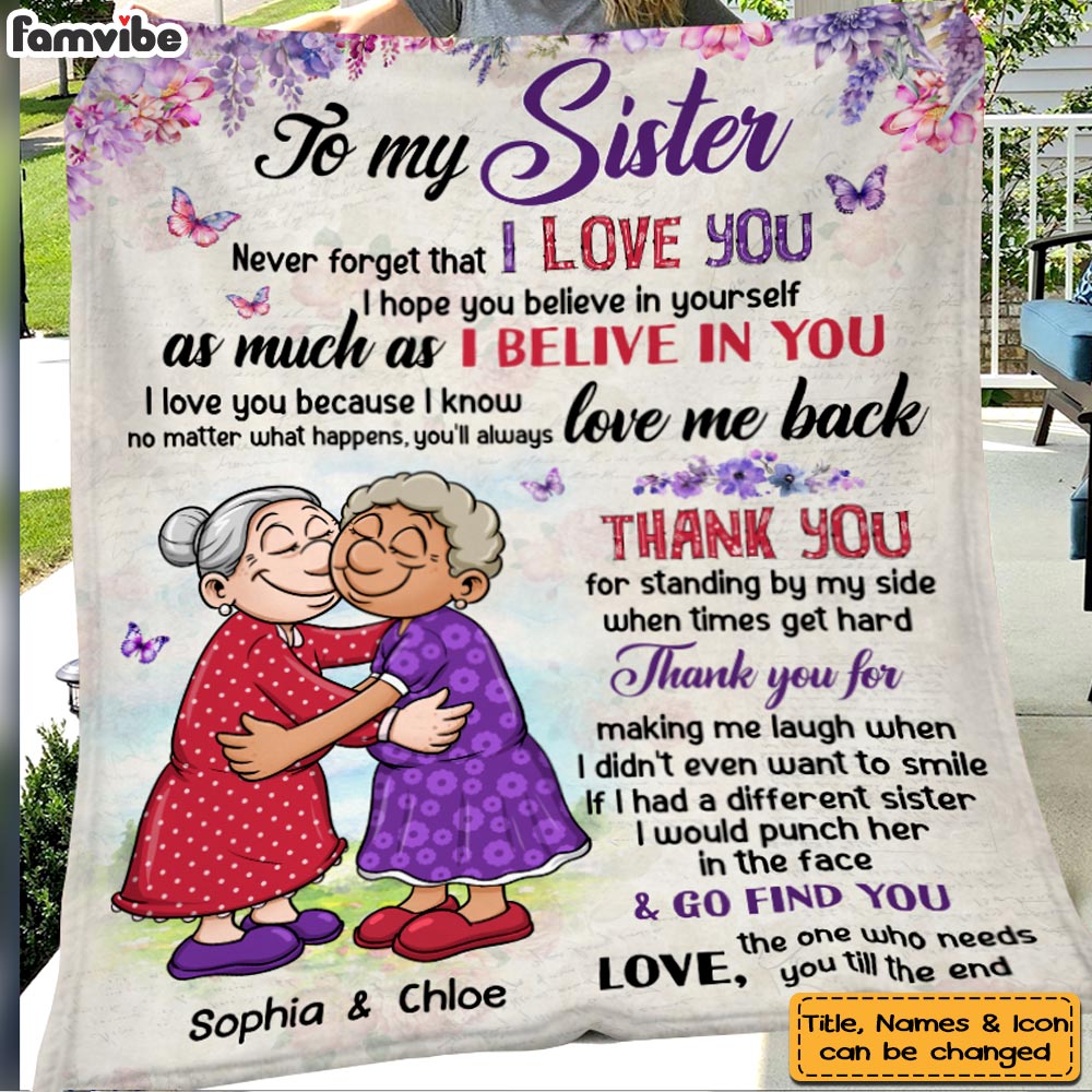 Personalized Gift for Friends Sisters Thanks For Standing By My Side When Times Hard Blanket 26821 Primary Mockup