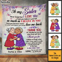 Personalized Gift for Friends Sisters Thanks For Standing By My Side When Times Hard Blanket 26821 thumb 1