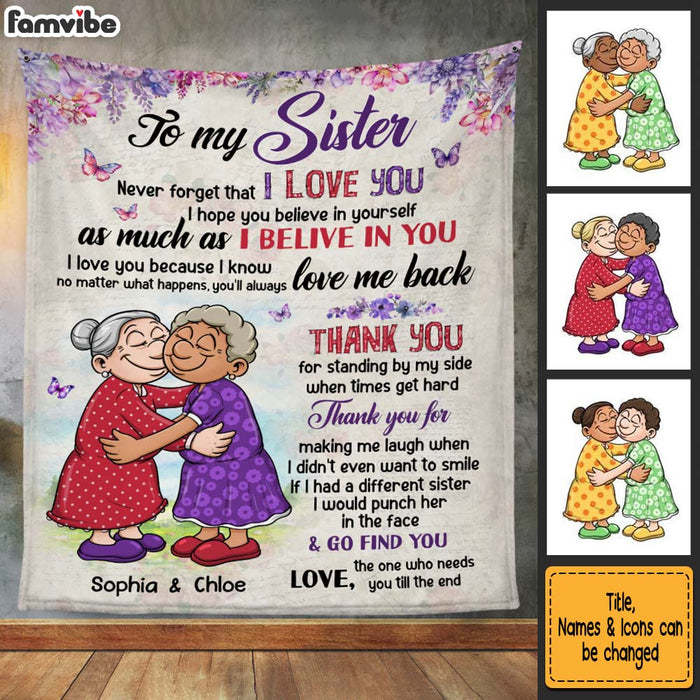 Personalized Gift for Friends Sisters Thanks For Standing By My Side When Times Hard Blanket 26821 1