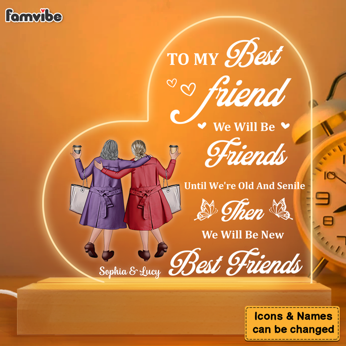 Personalized Gift for Friends We're Old And Senile Plaque LED Lamp Night Light 26824 1