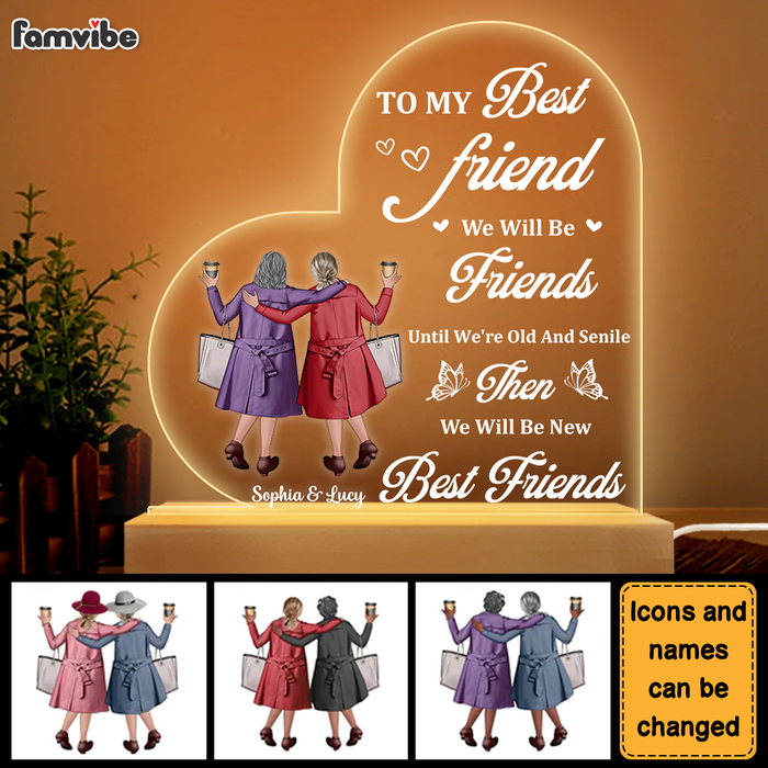 Personalized Gift for Friends We're Old And Senile Plaque LED Lamp Night Light 26824 1